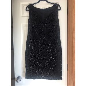 Black velvet sequin bodycon dress